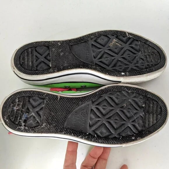 Converse Chuck Taylor All Star Low Top Sneakers Shoes Green Pink Canvas Rubber - Picture 8 of 11